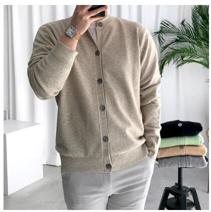 룩플레인 부드럽고 세련된 루즈핏 라운드 니트 가디건 5color